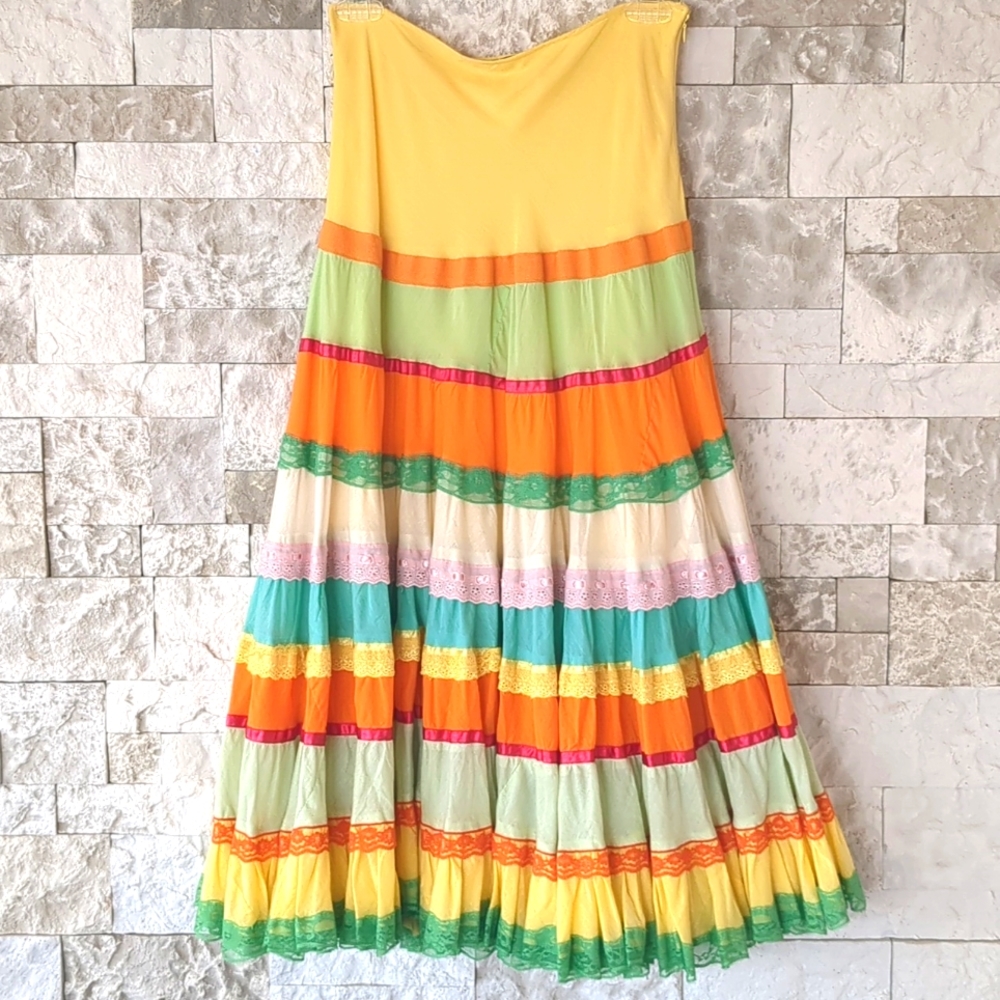 Colorful Striped Maxi Skirt